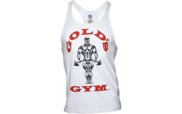 Golds Gym Classic Stringer Tank Top White