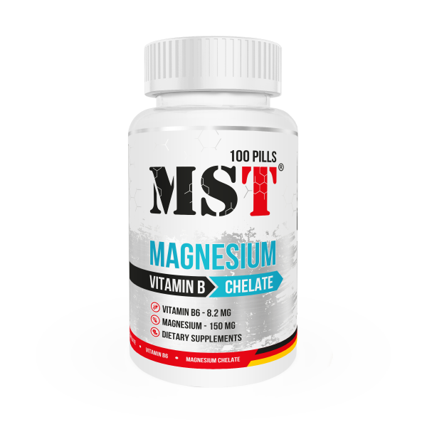 MST Nutrition Magnesium-Chelate + Vitamin B6, 100 Kapseln