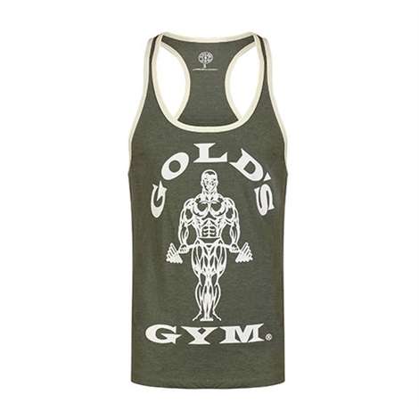 Golds Gym Classic Stringer Tank Top  Army/Cream