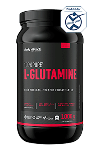 Body Attack 100% Pure L-Glutamine, 1000g