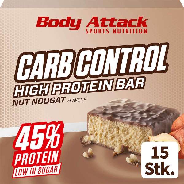 Body Attack Carb Control Riegel, 15 x 100g