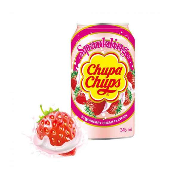 Chupa Chups Sparkling Strawberry Cream, 24 x 345ml